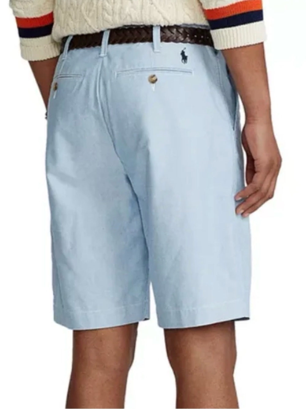 Polo Ralph Lauren Men's Size 34 Relaxed Fit Flat Front Oxford Shorts Light Blue
